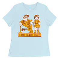 Baby Blue vintage cal state long beach 49er mascot couple tr Ladies Tee - tuanDangUi