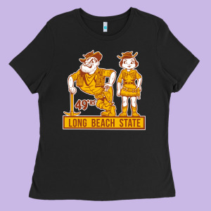Vintage Cal State Long Beach 49er Mascot Couple Tr Ladies Tee Designed By Tuandangui