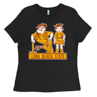 Black vintage cal state long beach 49er mascot couple tr Ladies Tee - tuanDangUi
