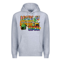 Heather Grey Loads of luck with school bus St. Patrick's Day Premium Hoodie - FaDigitalArtStudio
