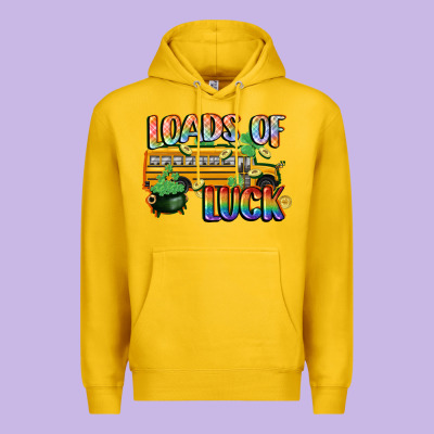 Loads Of Luck With School Bus St. Patrick's Day Premium Hoodie Designed By Fadigitalartstudio