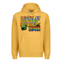 Mustard Loads of luck with school bus St. Patrick's Day Premium Hoodie - FaDigitalArtStudio