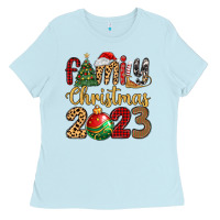 Baby Blue family christmas 2023 Ladies Tee - MaliasSmallBusiness