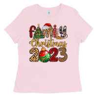 Bubblegum Pink family christmas 2023 Ladies Tee - MaliasSmallBusiness