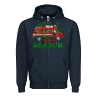 Navy christmas 'tis the season Zipper Hoodie - BundleAndBundleShop