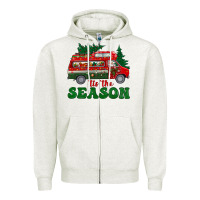 Oatmeal Heather christmas 'tis the season Zipper Hoodie - BundleAndBundleShop