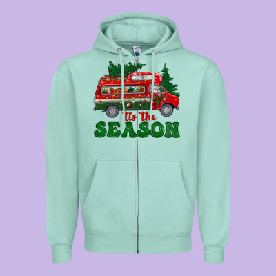 Christmas 'tis The Season Zipper Hoodie Designed By Bundleandbundleshop