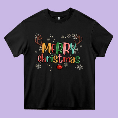 Merry Christmas Raindeerr Heavy Core Tee Designed By Maliassmallbusiness