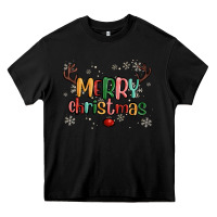 Black merry christmas raindeerr Heavy Core Tee - MaliasSmallBusiness