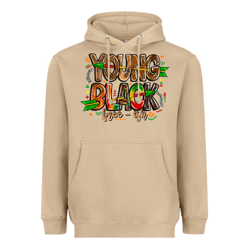 Young Black Free Ish Heavyweight Hoodie by CowhideDigitalArt | Teevron