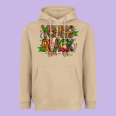 Young Black Free Ish Heavyweight Hoodie Designed By Cowhidedigitalart