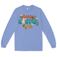 Colony Blue Happy Easter y'all Easter Day Long Sleeve Tee - HowdyJamesFarm