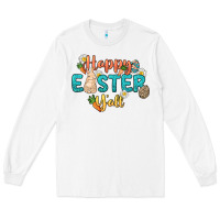 White Happy Easter y'all Easter Day Long Sleeve Tee - HowdyJamesFarm