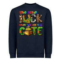 Navy Who needs luck when you are this cute Heavyweight Sweatshirt - OliviaCreatesArt