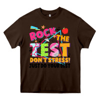 Chocolate Brown rock the test don't stress! just do your best Heavy Core Tee - JahusDesignShop