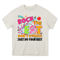 Cream rock the test don't stress! just do your best Heavy Core Tee - JahusDesignShop