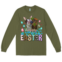 Army Green Happy Easter Heifers Easter Day Long Sleeve Tee - HowdyJamesFarm