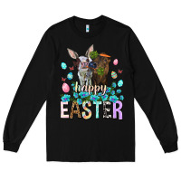Black Happy Easter Heifers Easter Day Long Sleeve Tee - HowdyJamesFarm