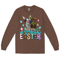 Chestnut Happy Easter Heifers Easter Day Long Sleeve Tee - HowdyJamesFarm