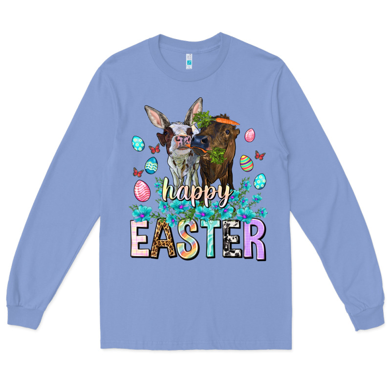 Happy Easter Heifers Easter Day Long Sleeve Tee by HowdyJamesFarm | Teevron