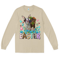 Mushroom Happy Easter Heifers Easter Day Long Sleeve Tee - HowdyJamesFarm
