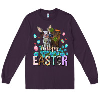 Plum Happy Easter Heifers Easter Day Long Sleeve Tee - HowdyJamesFarm
