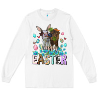 White Happy Easter Heifers Easter Day Long Sleeve Tee - HowdyJamesFarm