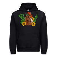 Black western horse cowboy hat cactus sunflowers Urban Hoodie - Artiststas