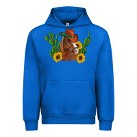 Cobalt western horse cowboy hat cactus sunflowers Urban Hoodie - Artiststas