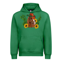Emerald western horse cowboy hat cactus sunflowers Urban Hoodie - Artiststas