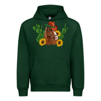 Forest Green western horse cowboy hat cactus sunflowers Urban Hoodie - Artiststas