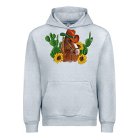 Heather Grey western horse cowboy hat cactus sunflowers Urban Hoodie - Artiststas