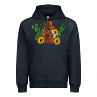 Navy western horse cowboy hat cactus sunflowers Urban Hoodie - Artiststas