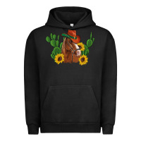 Pigment Black western horse cowboy hat cactus sunflowers Urban Hoodie - Artiststas
