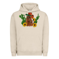 Pigment French Oak western horse cowboy hat cactus sunflowers Urban Hoodie - Artiststas
