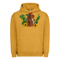 Pigment Peanut Butter western horse cowboy hat cactus sunflowers Urban Hoodie - Artiststas
