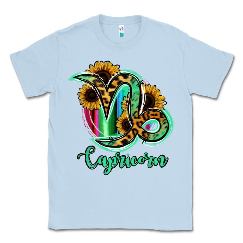 Capricorn Zodiac Sign Sunflower Leopard Serape Classic Tee by RanaPortraitStore | Teevron