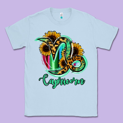 Capricorn Zodiac Sign Sunflower Leopard Serape Classic Tee Designed By Ranaportraitstore