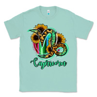 Seafoam Capricorn Zodiac Sign Sunflower Leopard Serape Classic Tee - RanaPortraitStore
