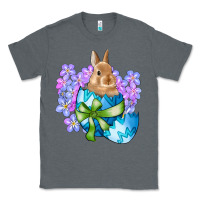 Charcoal Heather easter bunny egg flowers Classic Tee - RanaPortraitStore