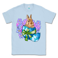 Dusty Blue easter bunny egg flowers Classic Tee - RanaPortraitStore