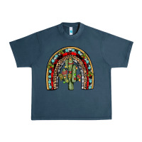 Midnight Navy christmas cactus rainbow Urban Heavy Tee - JahusDesignShop