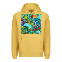 Antique Gold boy child coffee cup and teddy bear with thunderbolts and camouflage s Premium Hoodie - BundleAndBundleShop