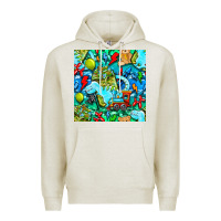 Oatmeal Heather boy child coffee cup and teddy bear with thunderbolts and camouflage s Premium Hoodie - BundleAndBundleShop