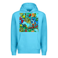 Ocean Blue boy child coffee cup and teddy bear with thunderbolts and camouflage s Premium Hoodie - BundleAndBundleShop
