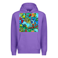 Purple boy child coffee cup and teddy bear with thunderbolts and camouflage s Premium Hoodie - BundleAndBundleShop