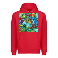Red boy child coffee cup and teddy bear with thunderbolts and camouflage s Premium Hoodie - BundleAndBundleShop