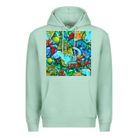 Seafoam boy child coffee cup and teddy bear with thunderbolts and camouflage s Premium Hoodie - BundleAndBundleShop