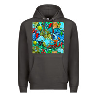 Smoke boy child coffee cup and teddy bear with thunderbolts and camouflage s Premium Hoodie - BundleAndBundleShop