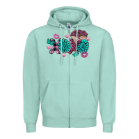 Seafoam Xoxo Valentine's Day Turquoise Gem Zipper Hoodie - FaDigitalArtStudio